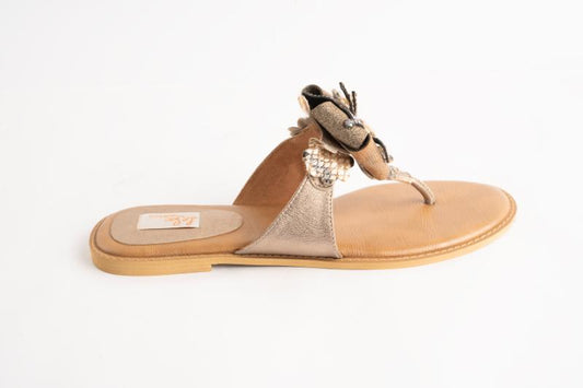 Sophisticated Sandals with Diamante Flower Strap