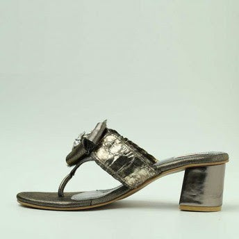 Pewter Leather Rolls  Chappal